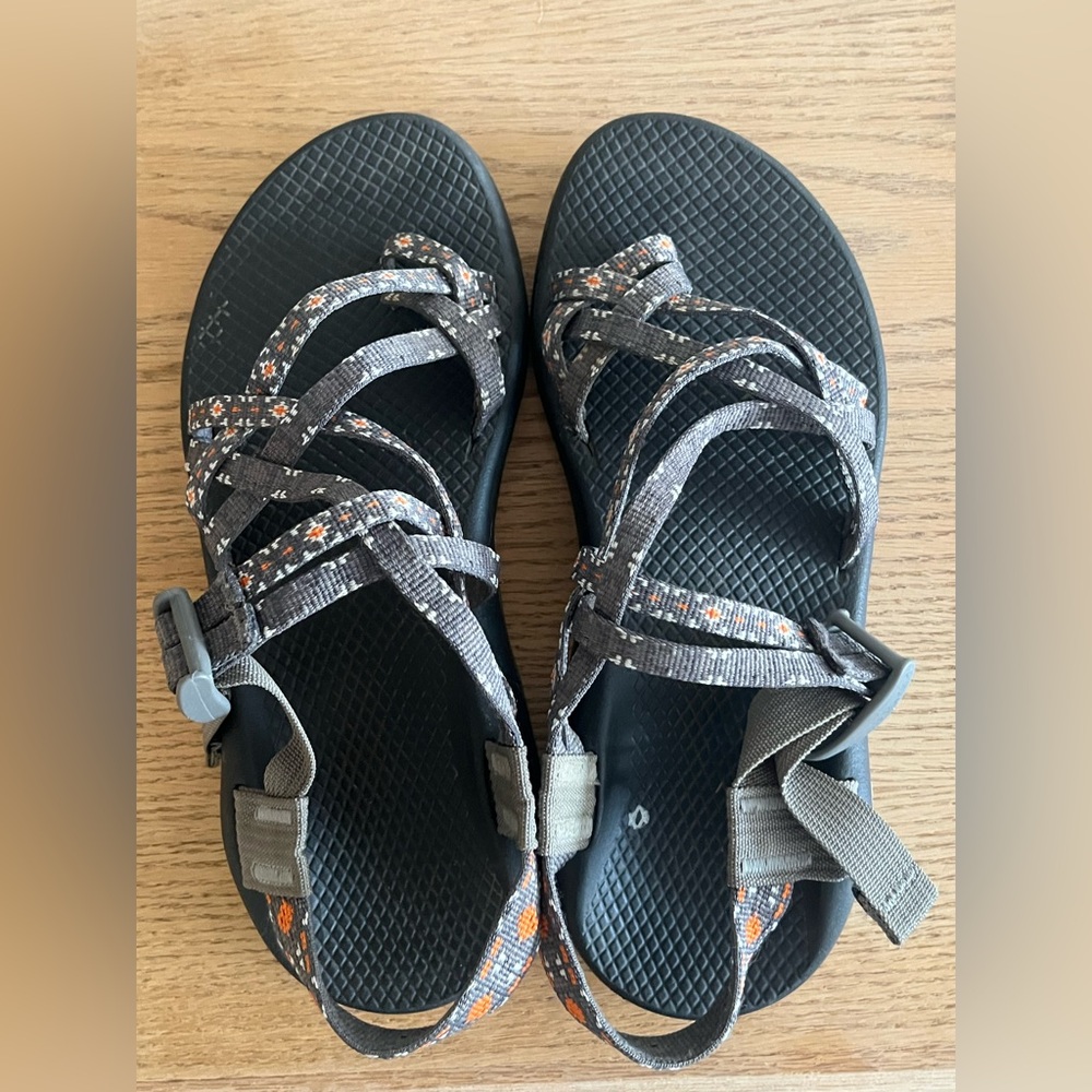 Women’s Chaco Sandals with Straps - Orange and Gray